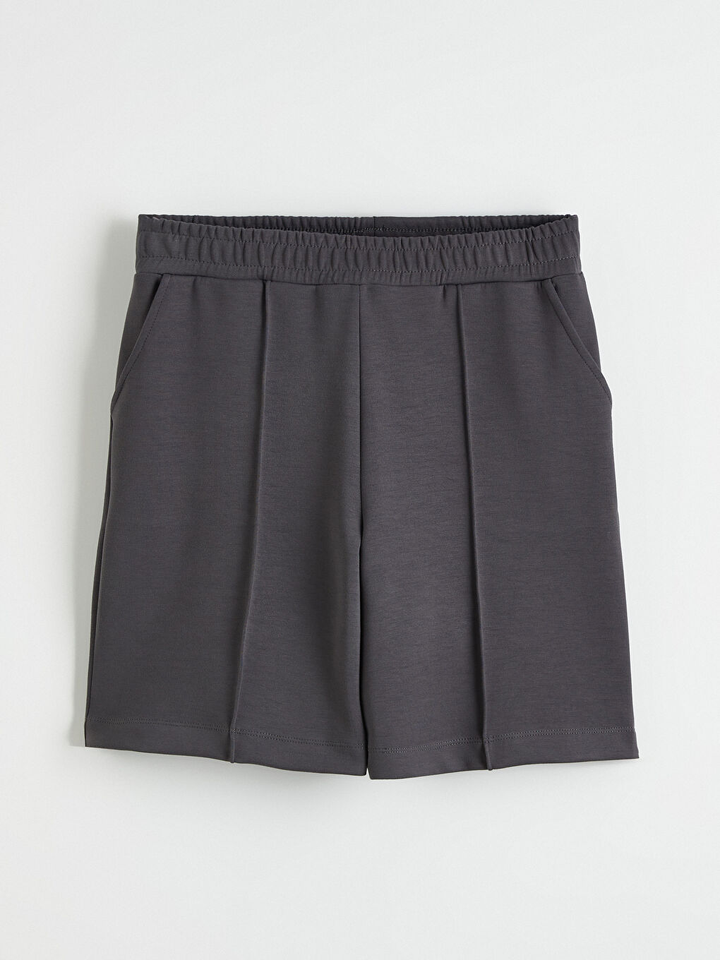 Gri Beli Lastikli Soft Touch Kadın Spor Şort-4