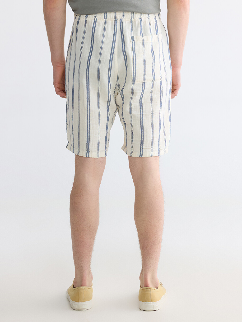 Relaxed Fit Striped Men's Shorts-3