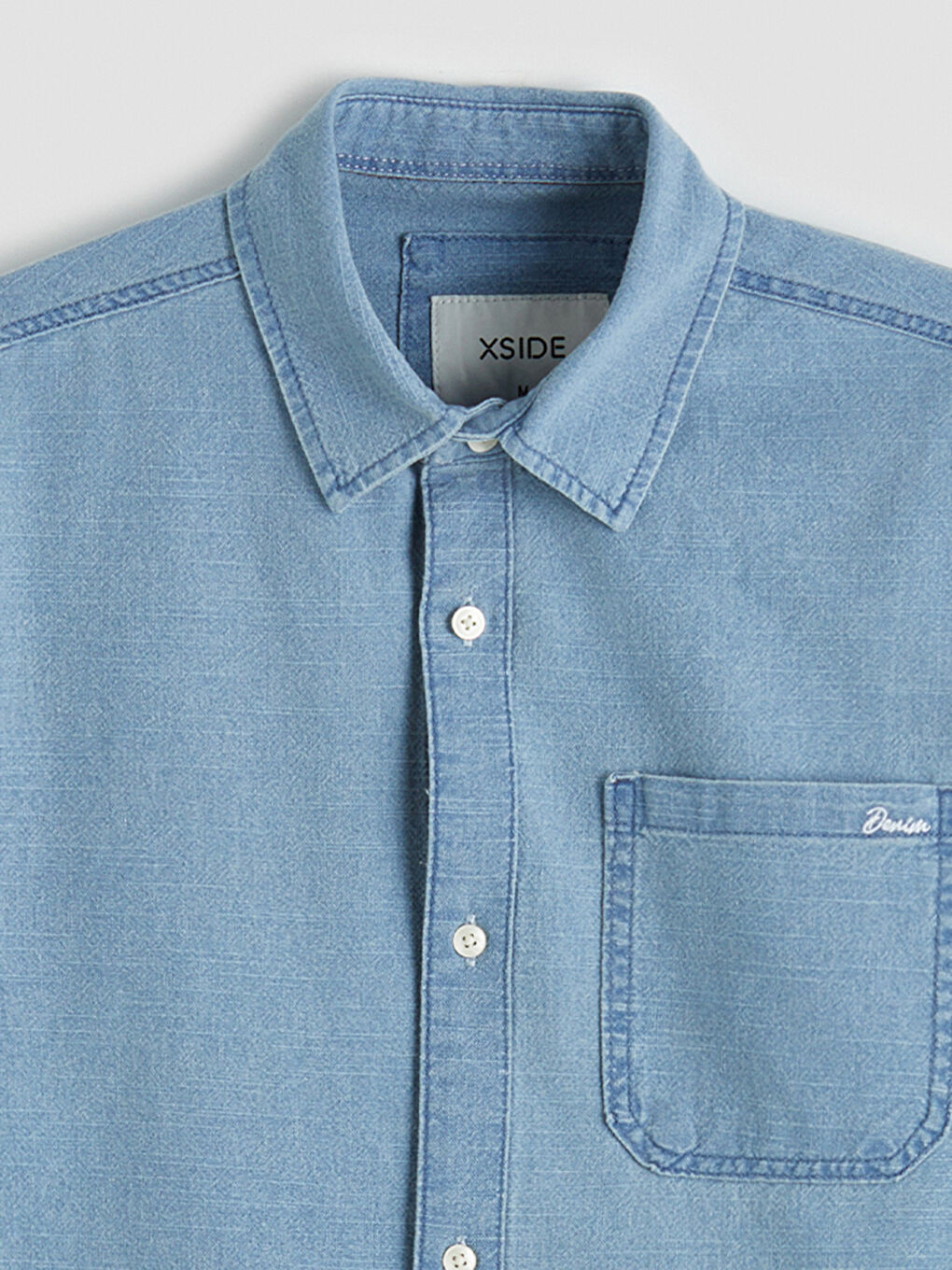 İndigo Loose Fit Erkek Jean Gömlek-5