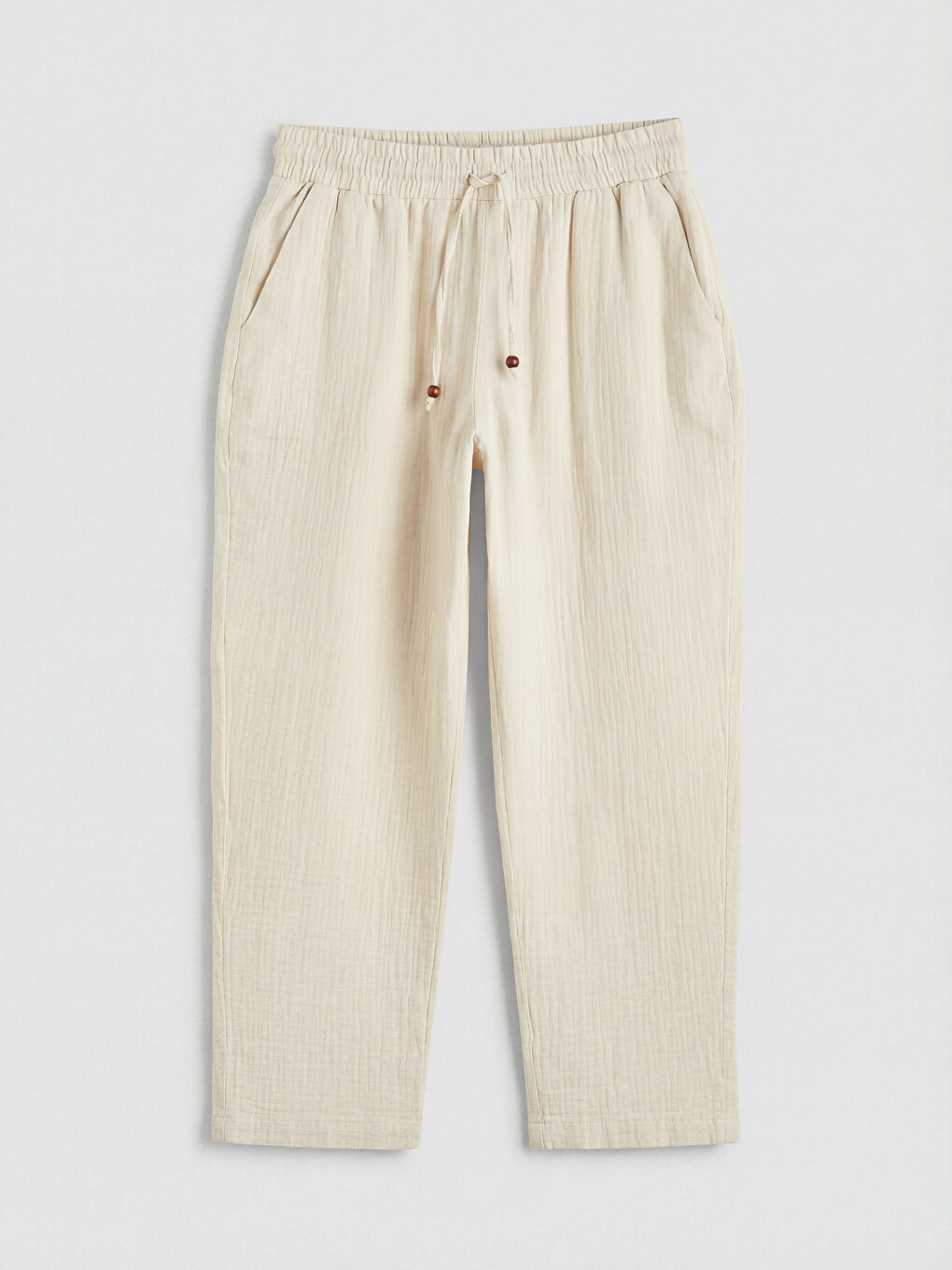 Elastic Waist Muslin Women's Trousers-4