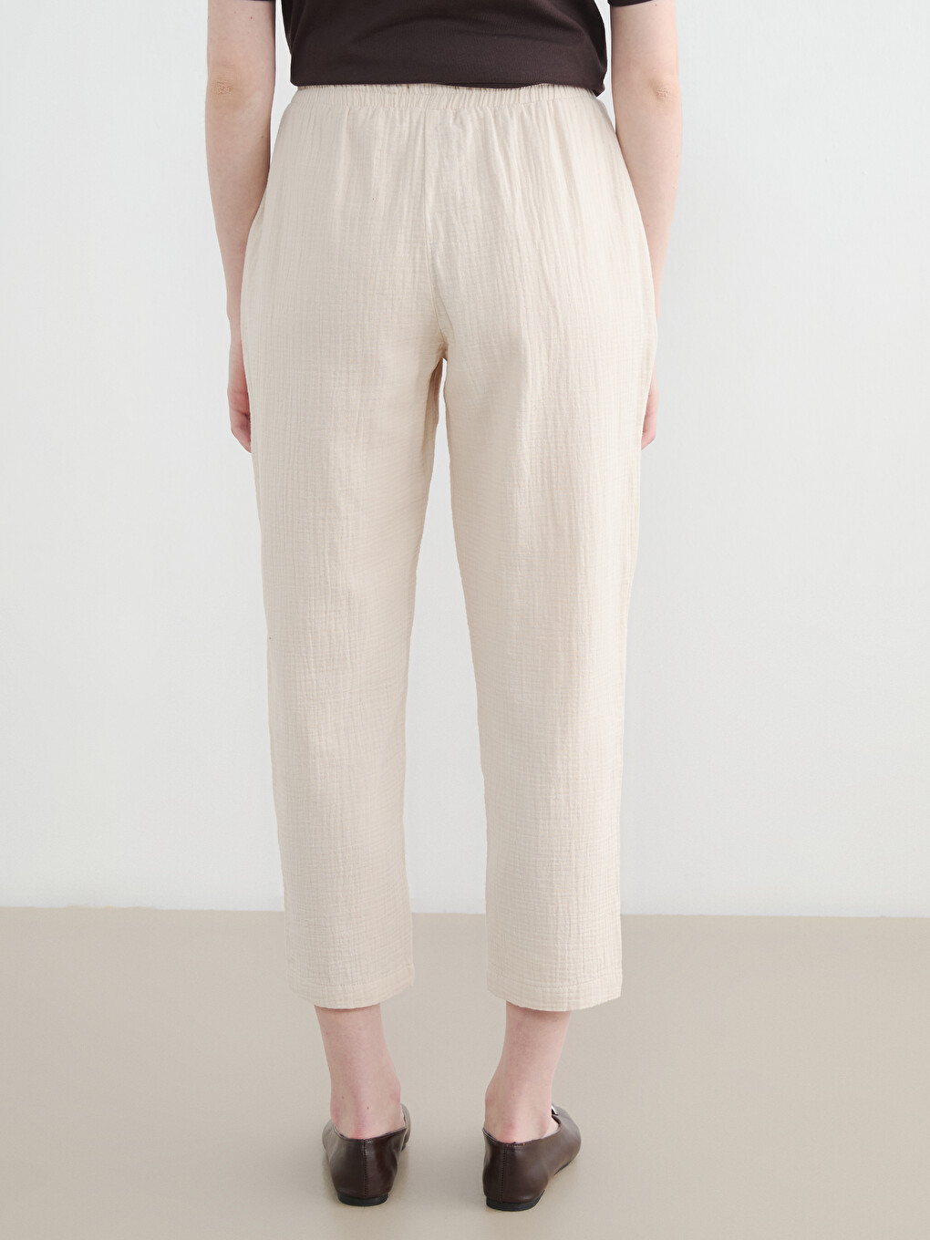 Elastic Waist Muslin Women's Trousers-3