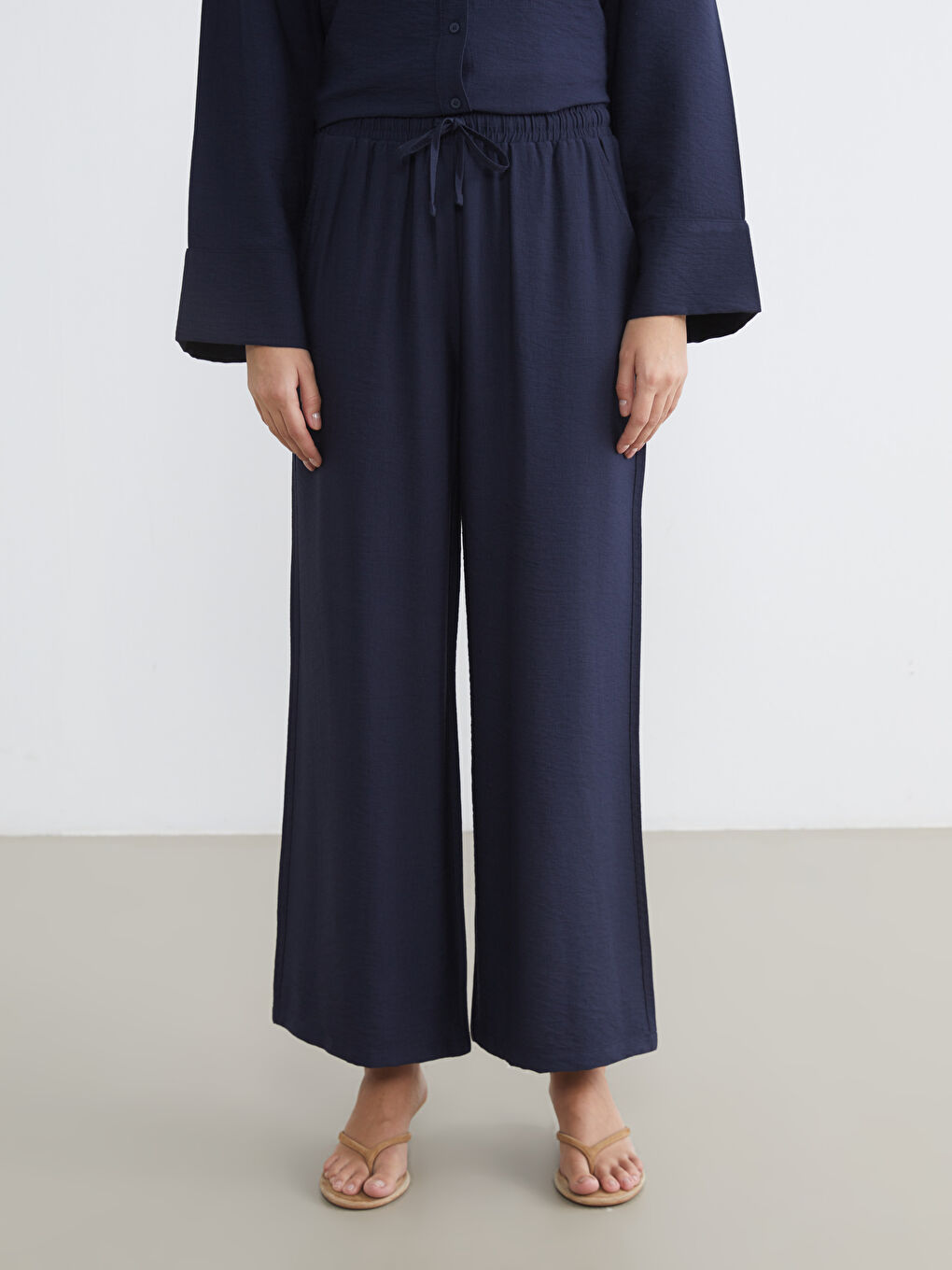 Женщины Синий Брюки-1