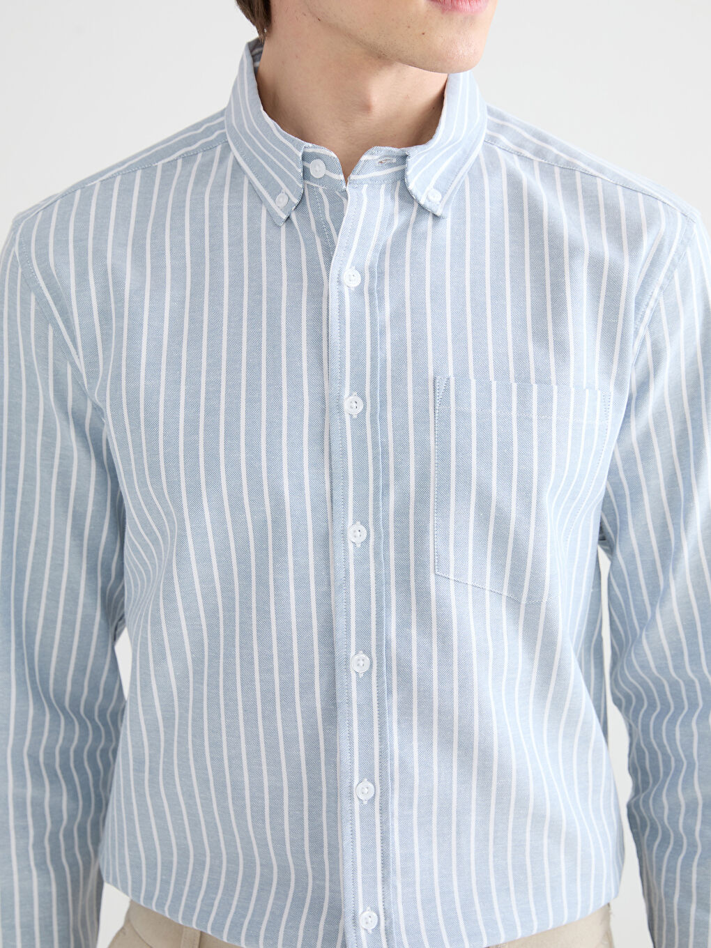 Мужчины Голубой Рубашка-2