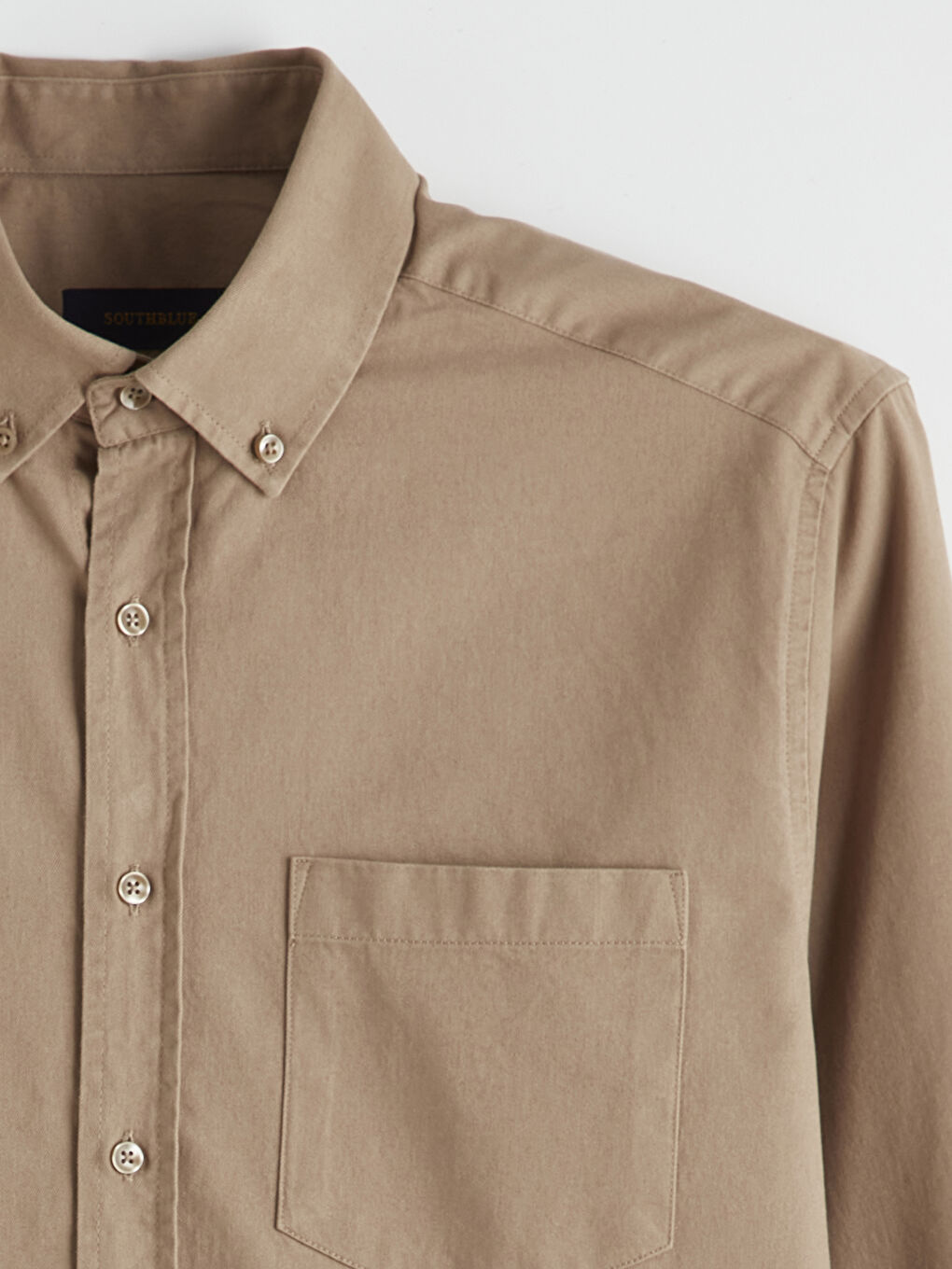 Bej Regular Fit Erkek Gabardin Gömlek-1