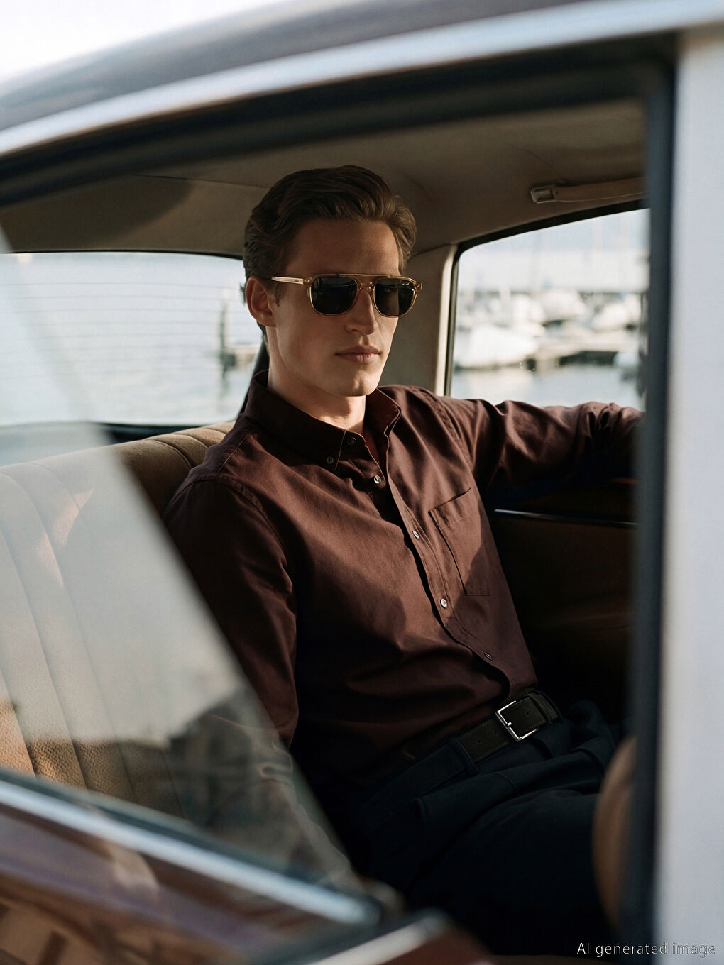 قميص للرجال بقصة عادية من قماش الجبردين