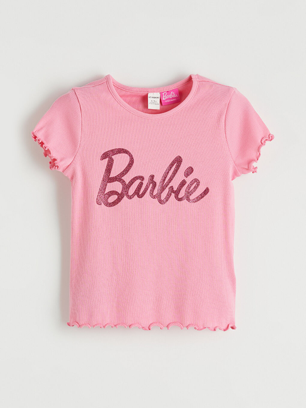 تيشيرت للبنات مطبوع باربي، عبوة من ٢ قطعة-1