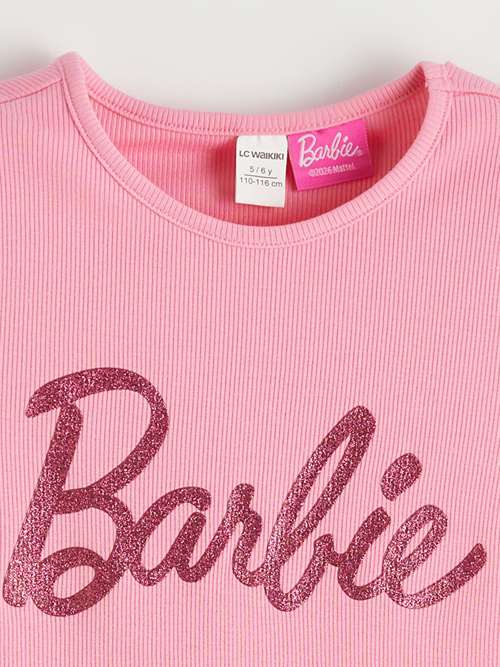تيشيرت للبنات مطبوع باربي، عبوة من ٢ قطعة-2
