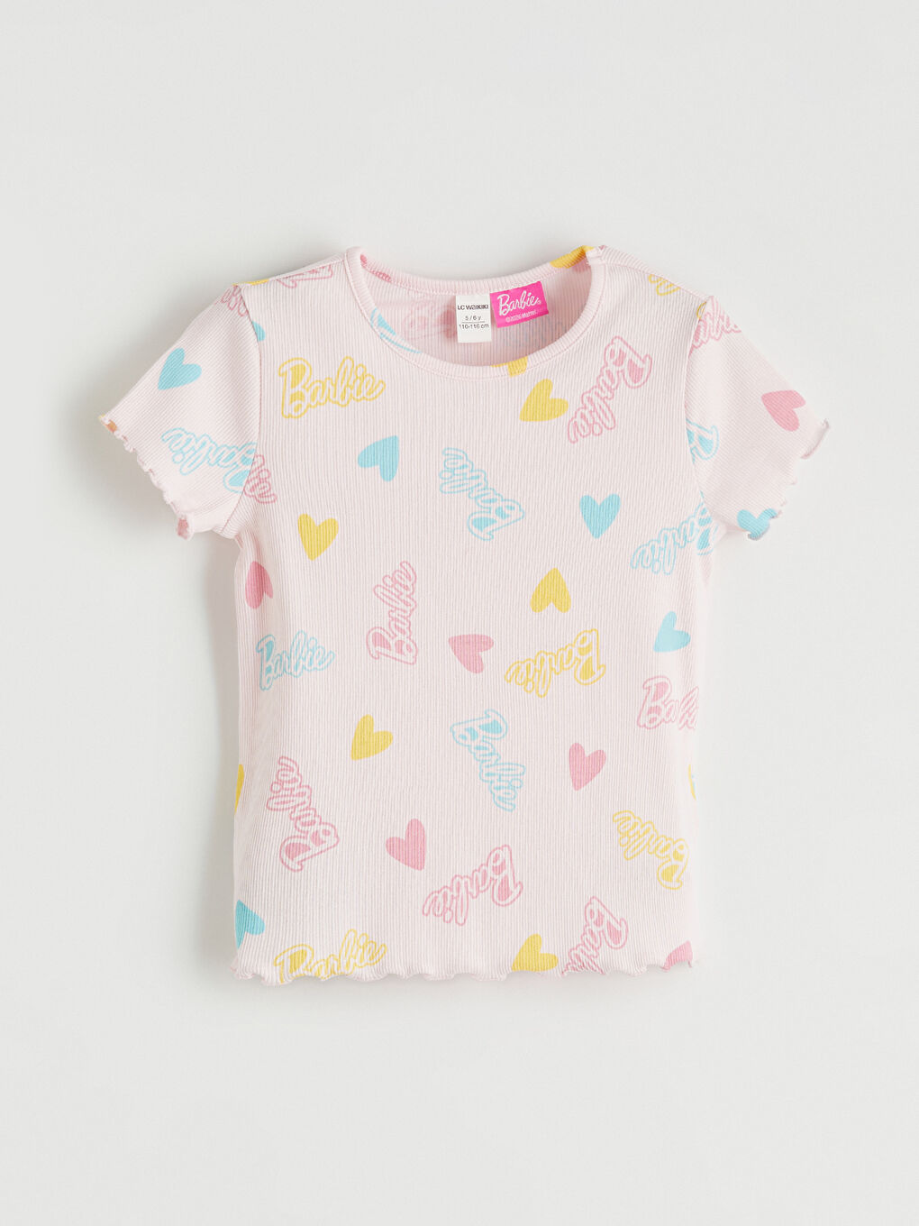 تيشيرت للبنات مطبوع باربي، عبوة من ٢ قطعة-4