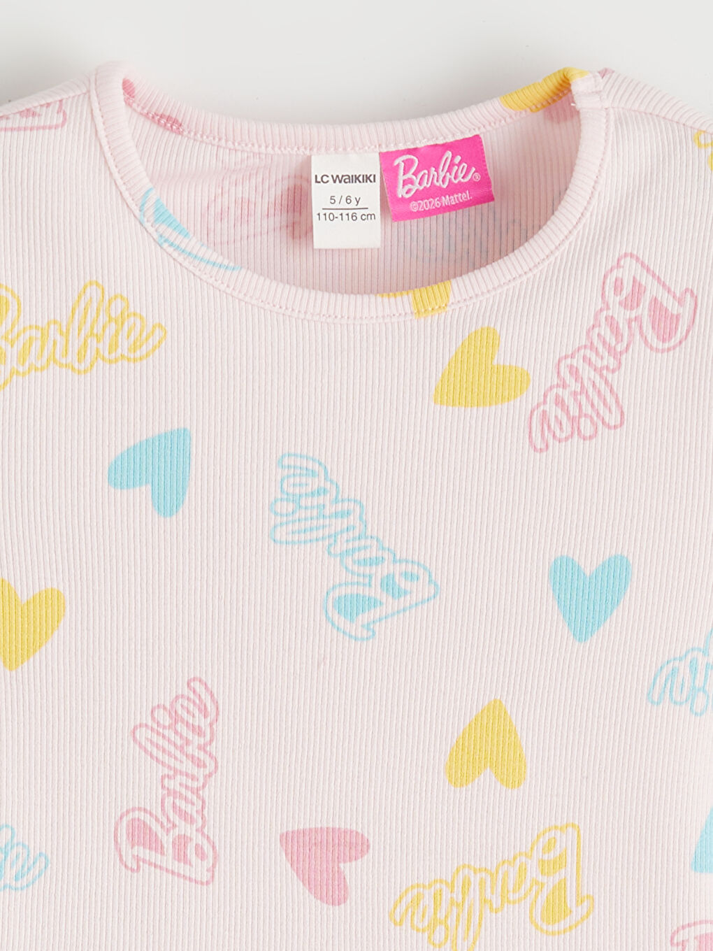 تيشيرت للبنات مطبوع باربي، عبوة من ٢ قطعة-5