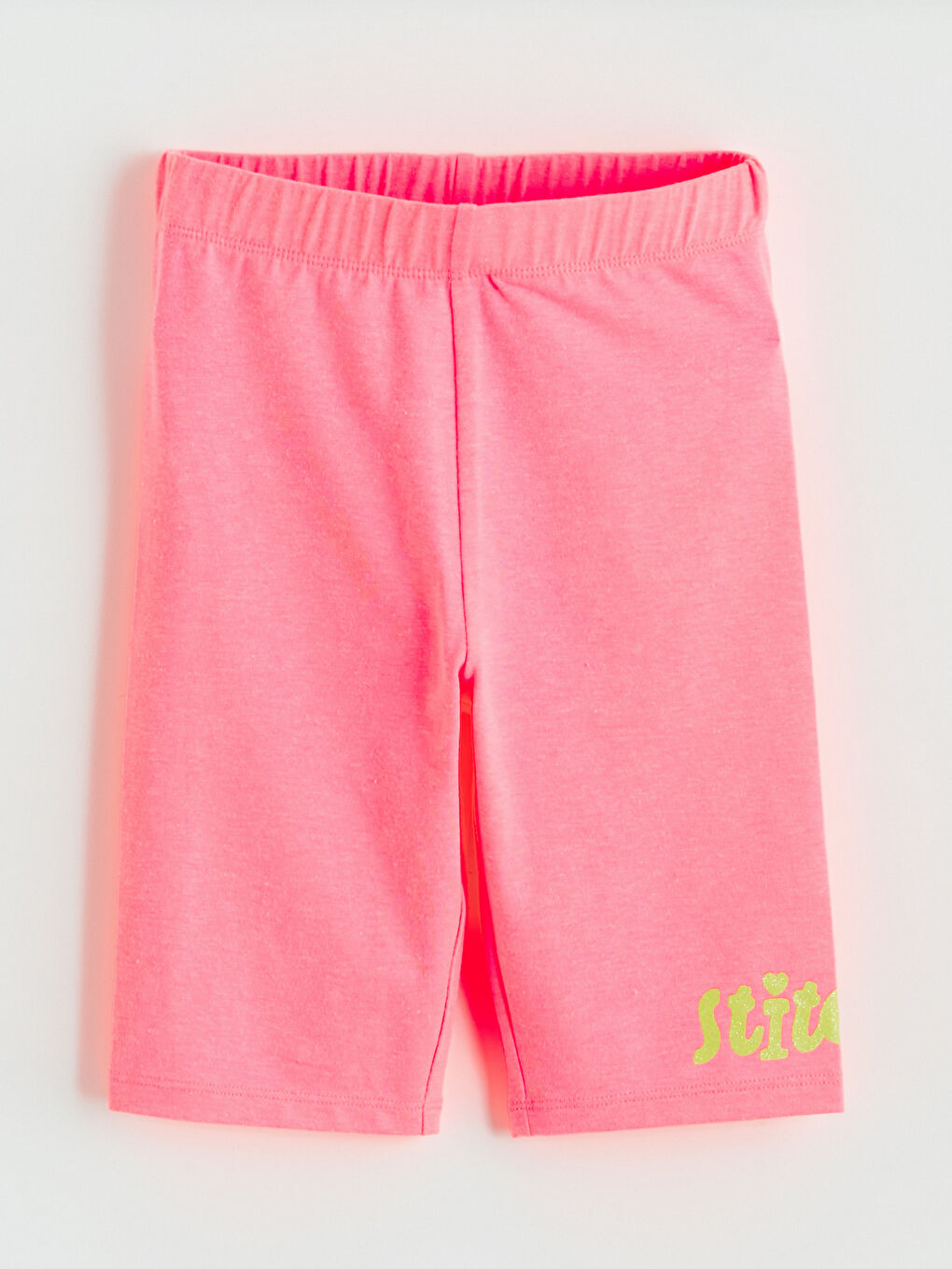 Pembe Stitch Baskılı Kız Çocuk Tayt