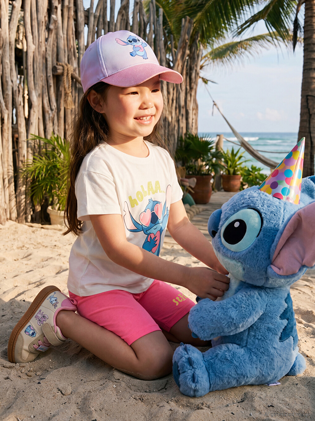 Lilo & Stitch Baskılı Kız Çocuk Takım
