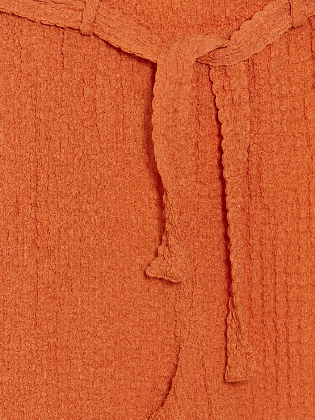 Turuncu Geniş Paça Kız Çocuk Dokulu Pantolon-2