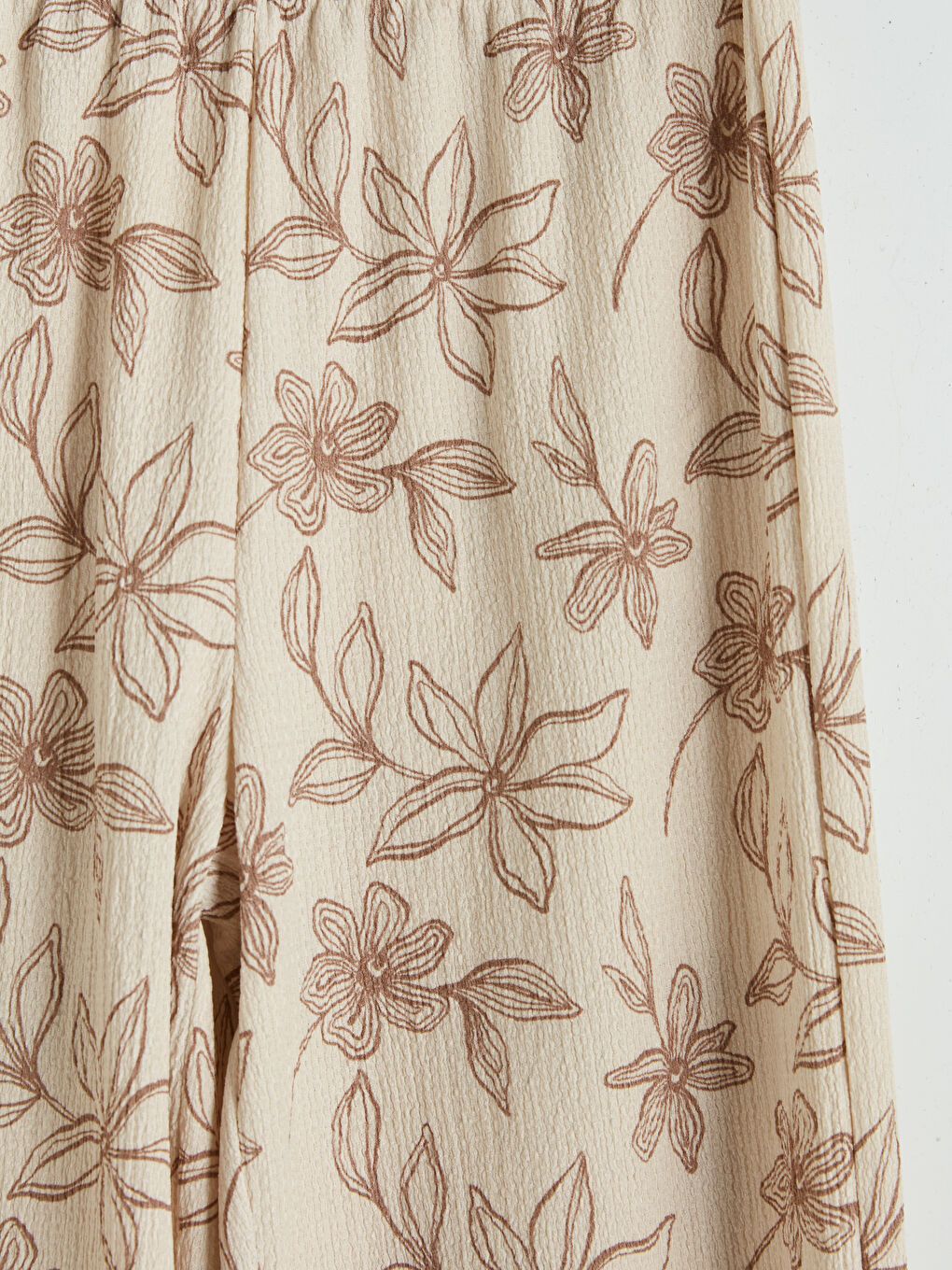 Ekru Çiçek Desenli Kız Çocuk Pantolon-2