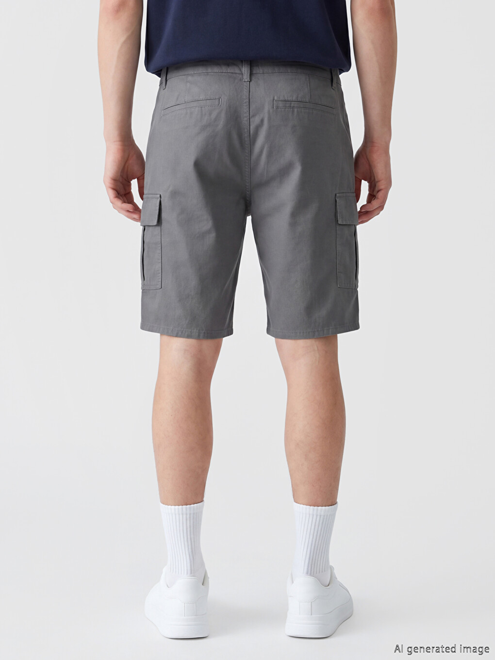 Regular Fit Gabardine Men's Cargo Shorts-3