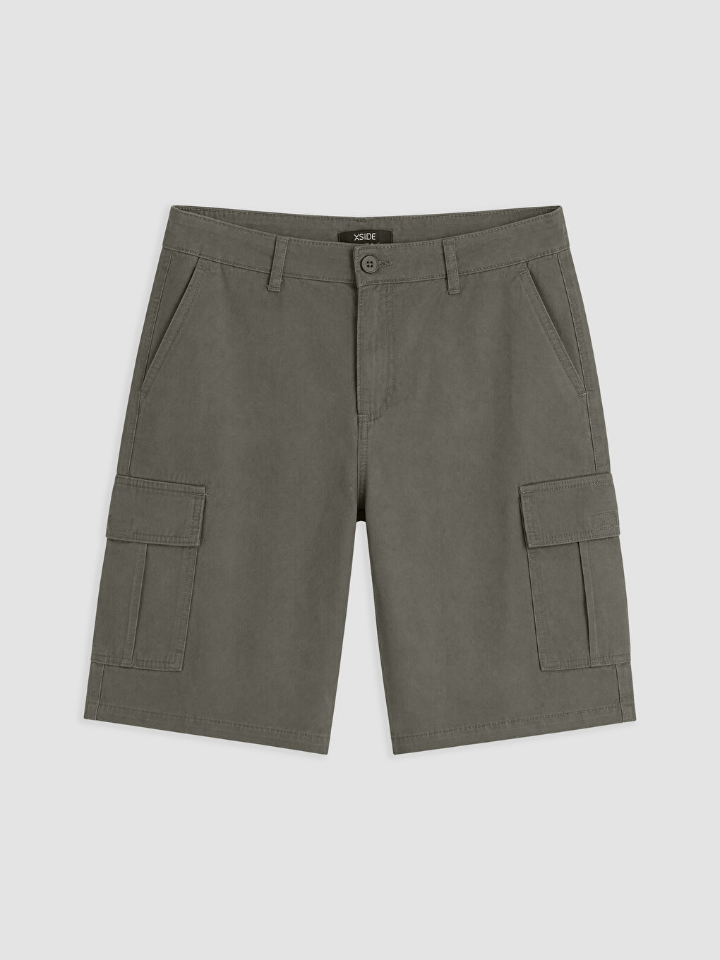 Regular Fit Gabardine Men's Cargo Shorts-4