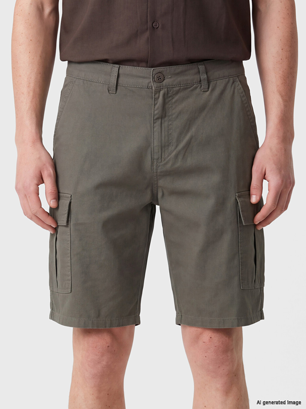 Muške Kargo Kratke Hlače Regularnog Kroja Od Gabardina-2