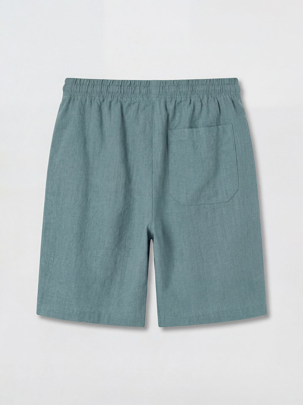 Mavi Standart Kalıp Keten Görünümlü Erkek Şort-1