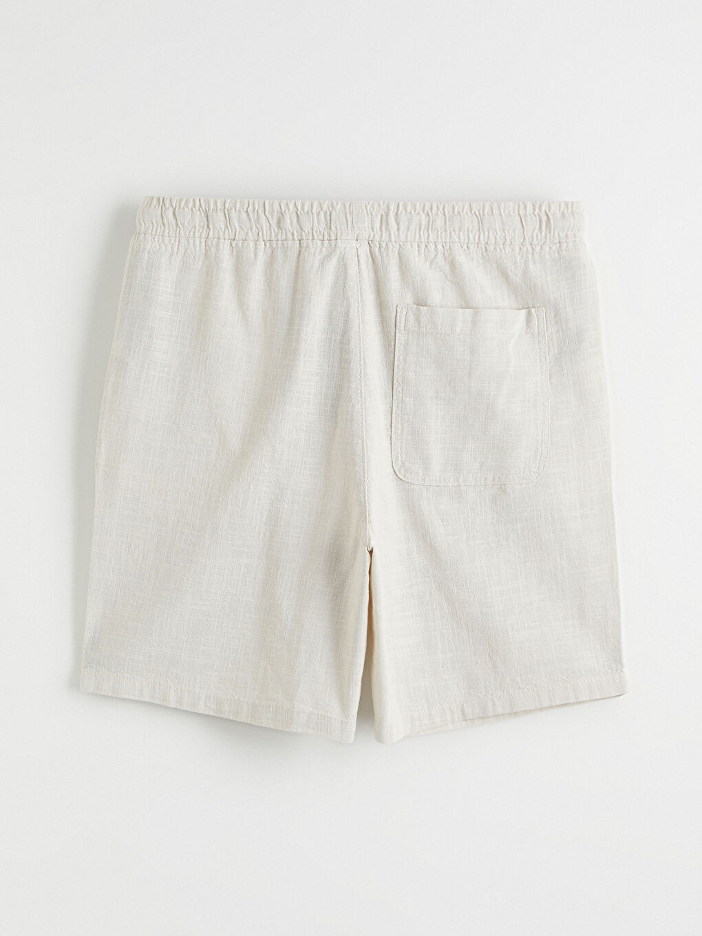 Bej Standart Kalıp Keten Görünümlü Erkek Şort-6