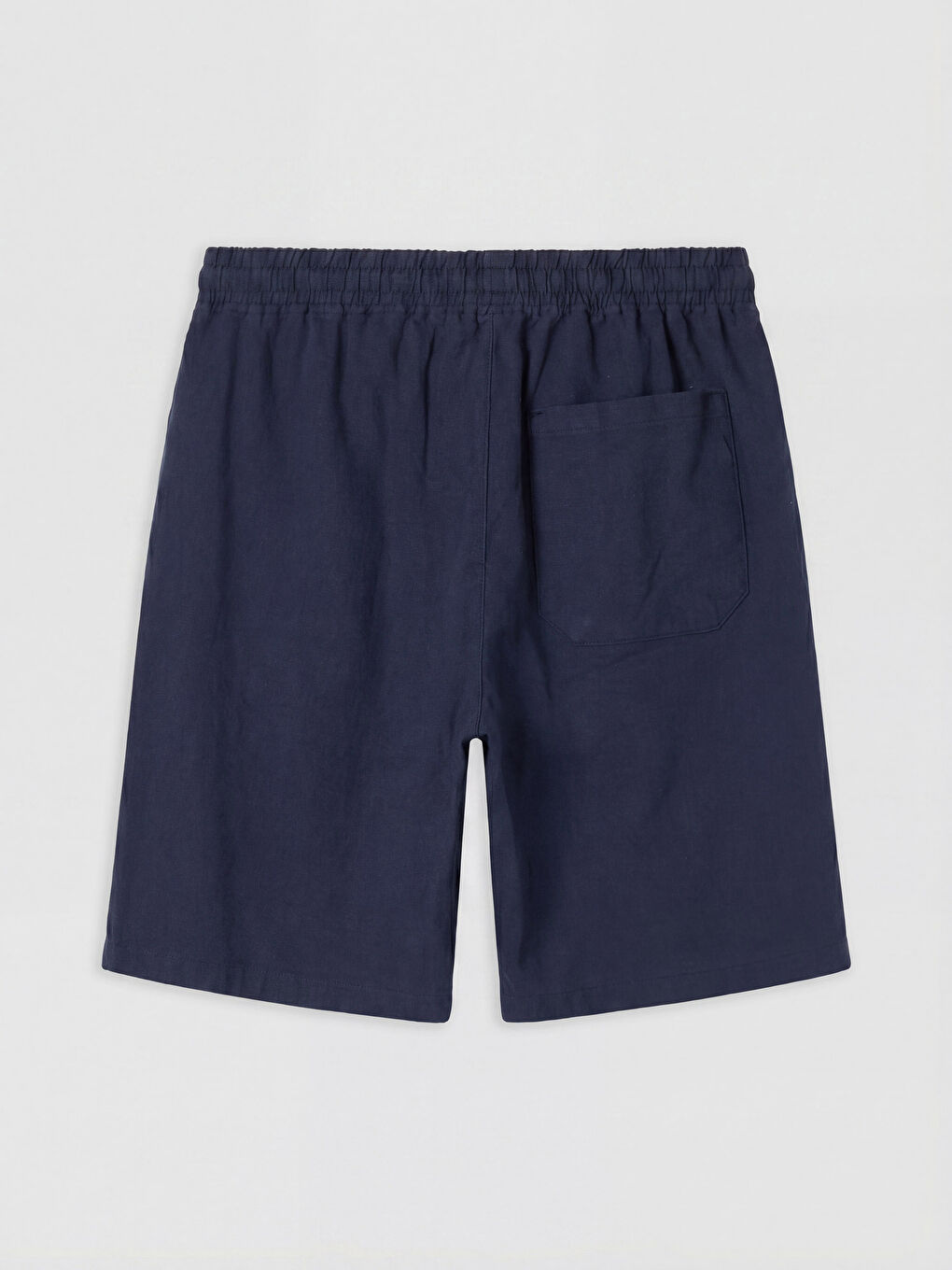 Lacivert Standart Kalıp Keten Görünümlü Erkek Şort-1