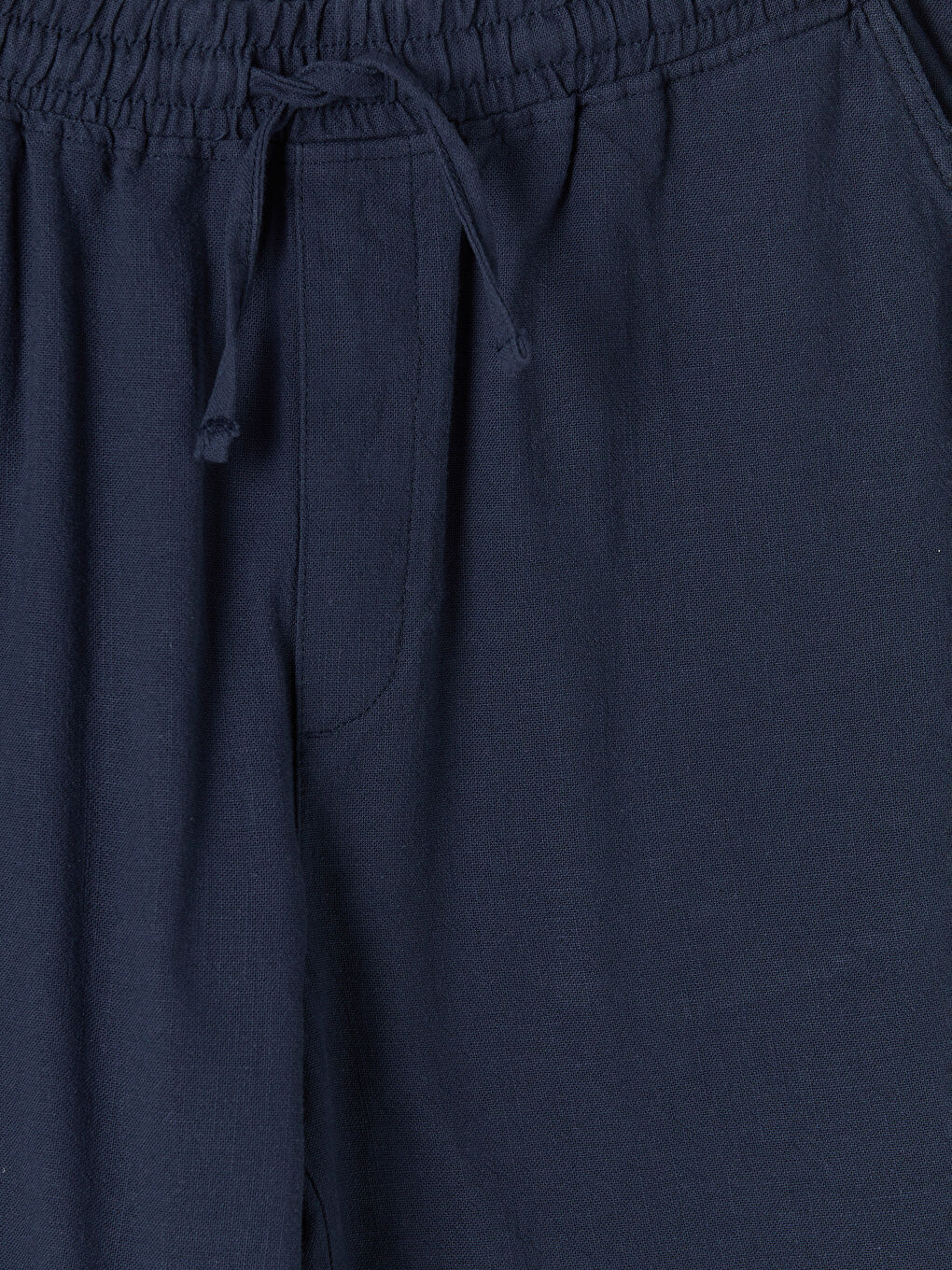 Lacivert Standart Kalıp Keten Görünümlü Erkek Şort-2