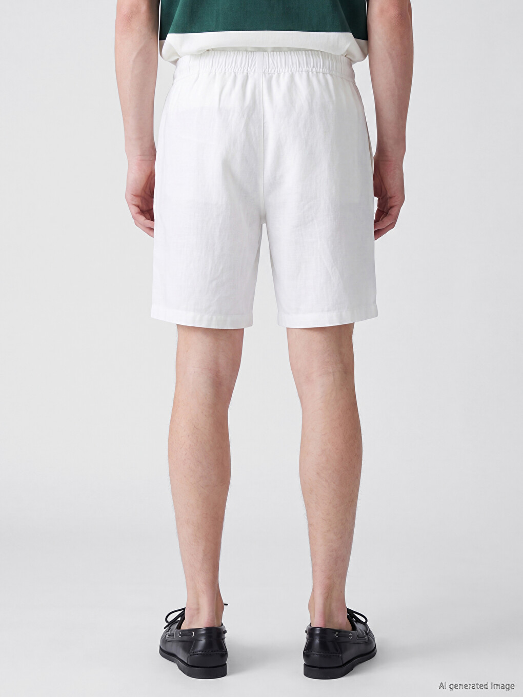 Regular Fit Linen Look Men's Shorts-3