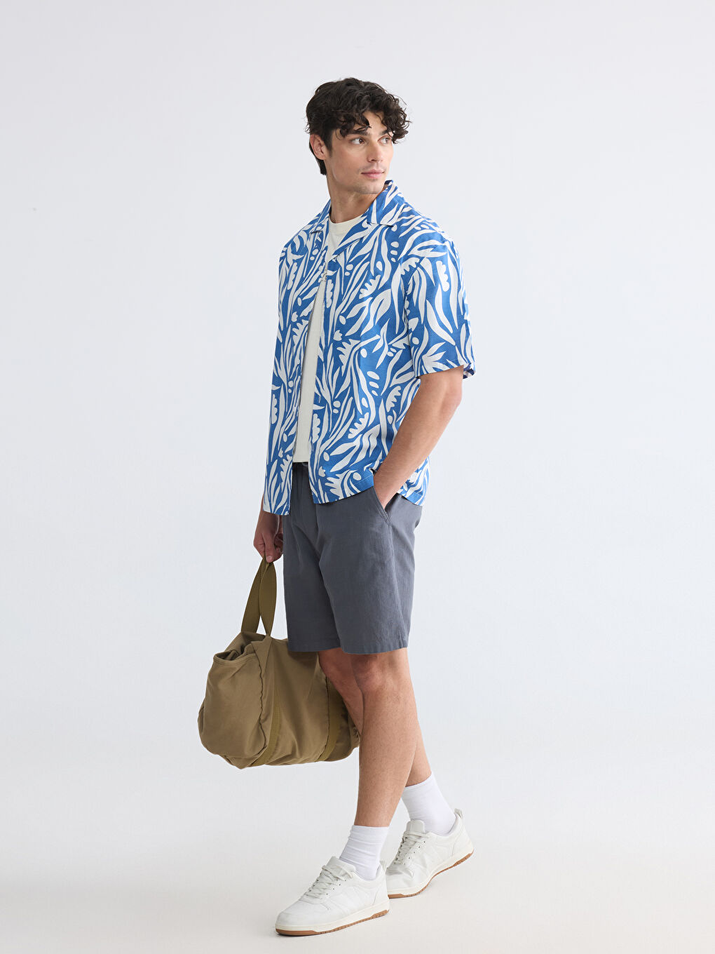 Standard Fit Linen Look Men's Shorts