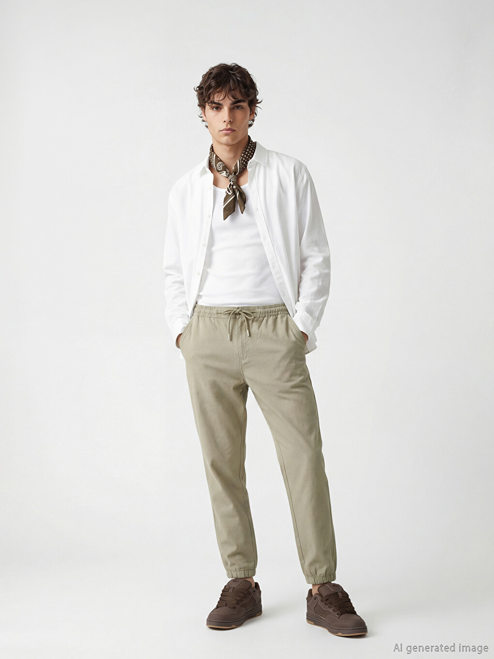 Pantaloni Jogger Kaki Bărbat
