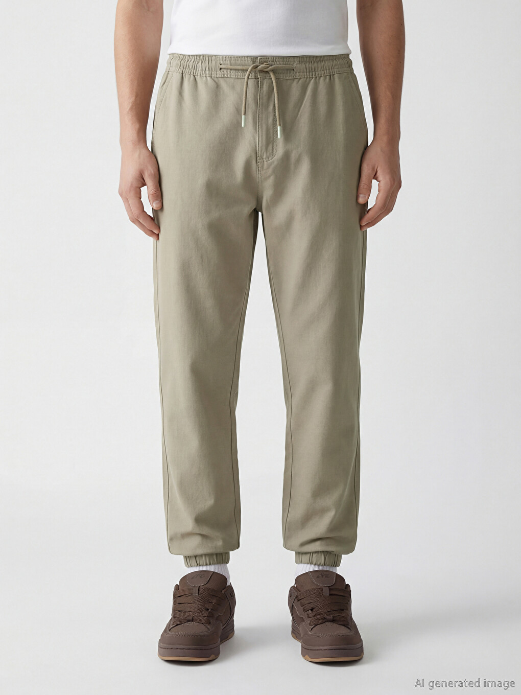 Pantaloni Jogger Kaki Bărbat-1