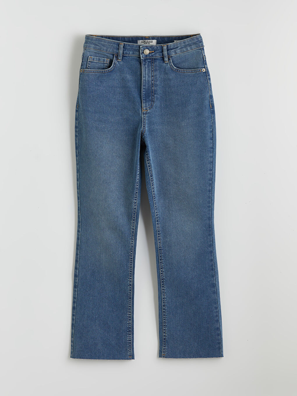 Укороченные клёш женские джинсы-4