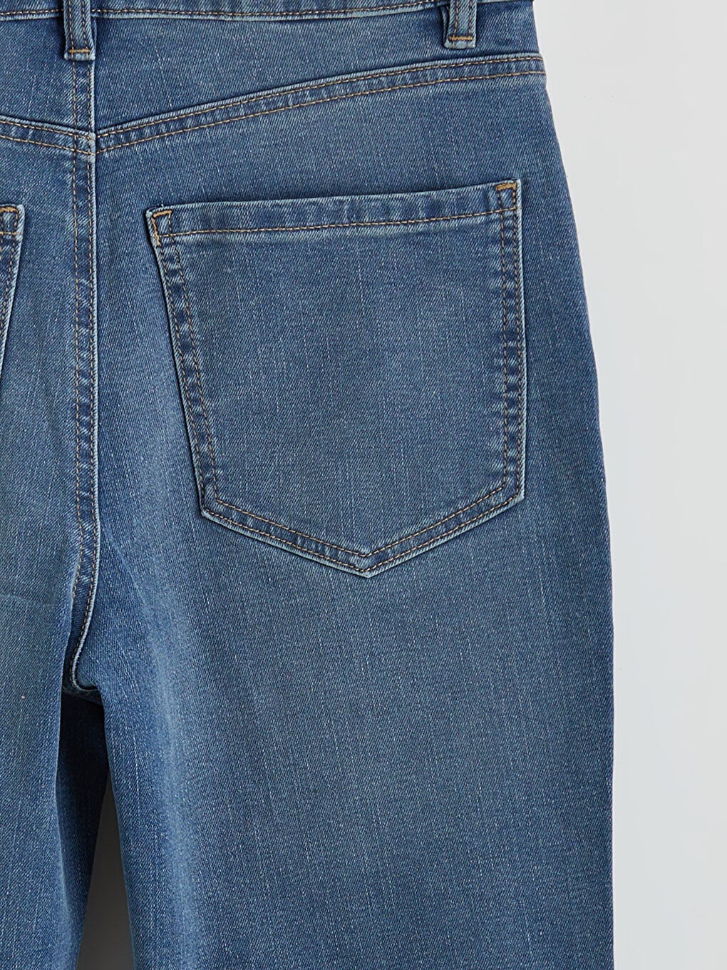 Укороченные клёш женские джинсы-5