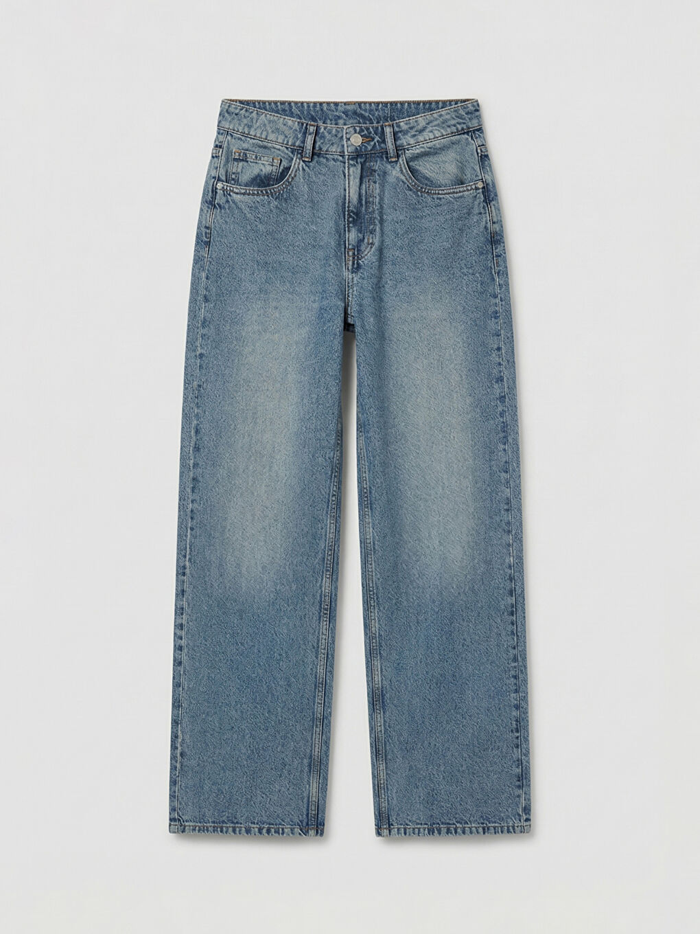 Wideleg Kadın Jean Pantolon-4