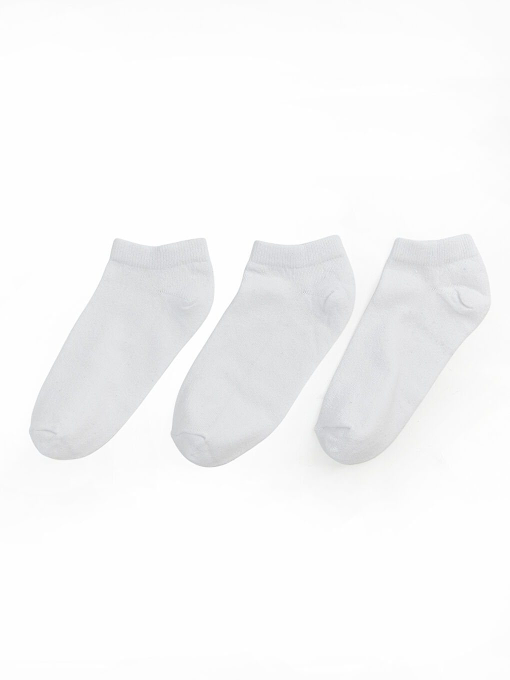 Beyaz Kadın Patik Çorap 3'lü