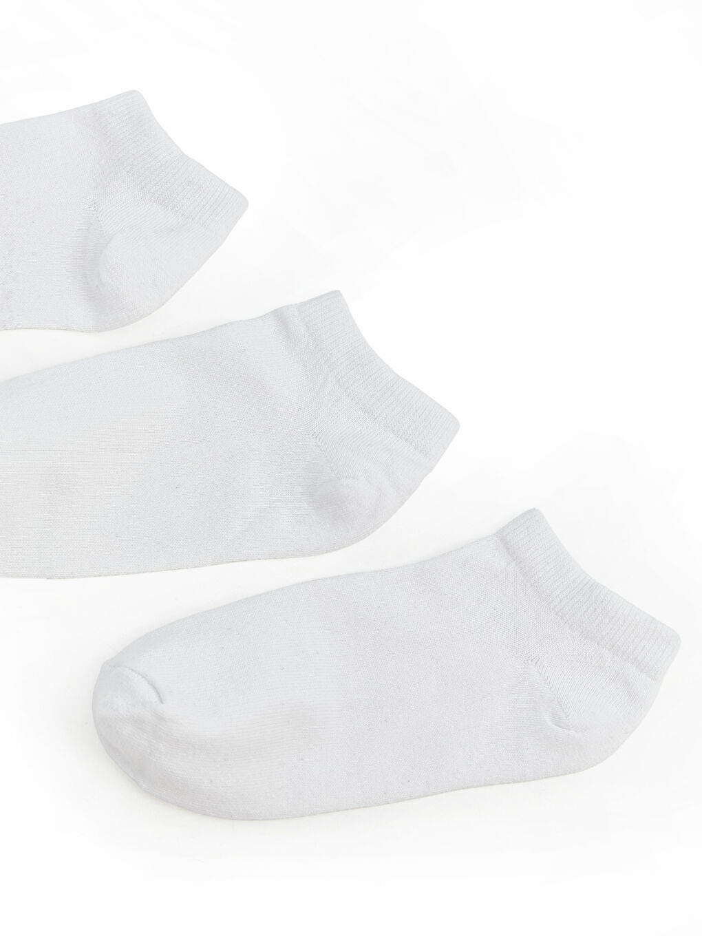 Beyaz Kadın Patik Çorap 3'lü-1