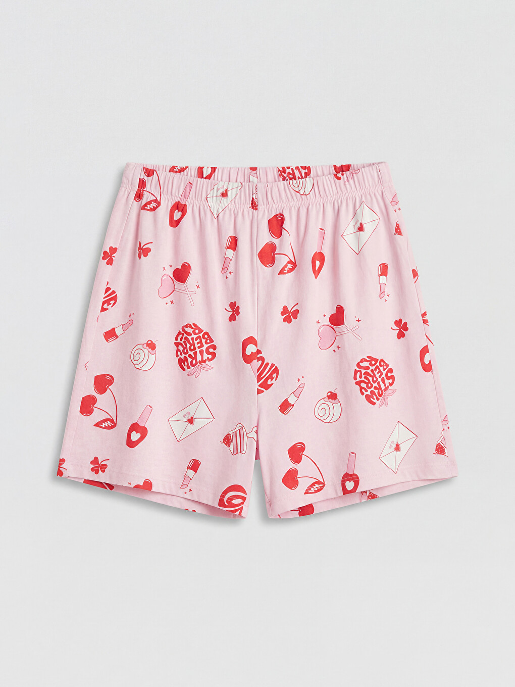 Baskılı Kız Çocuk Şortlu Pijama Takımı-3