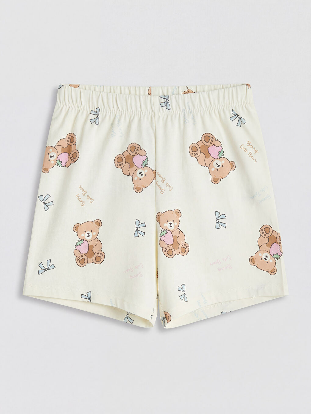 Komplet kratke pidžame sa kragnom košulje i štampom za devojčice-3