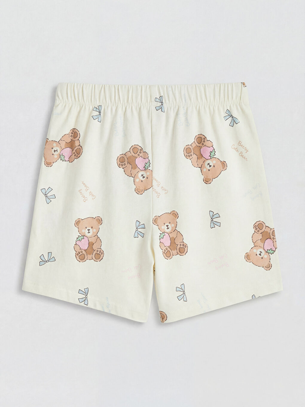 Komplet kratke pidžame sa kragnom košulje i štampom za devojčice-4