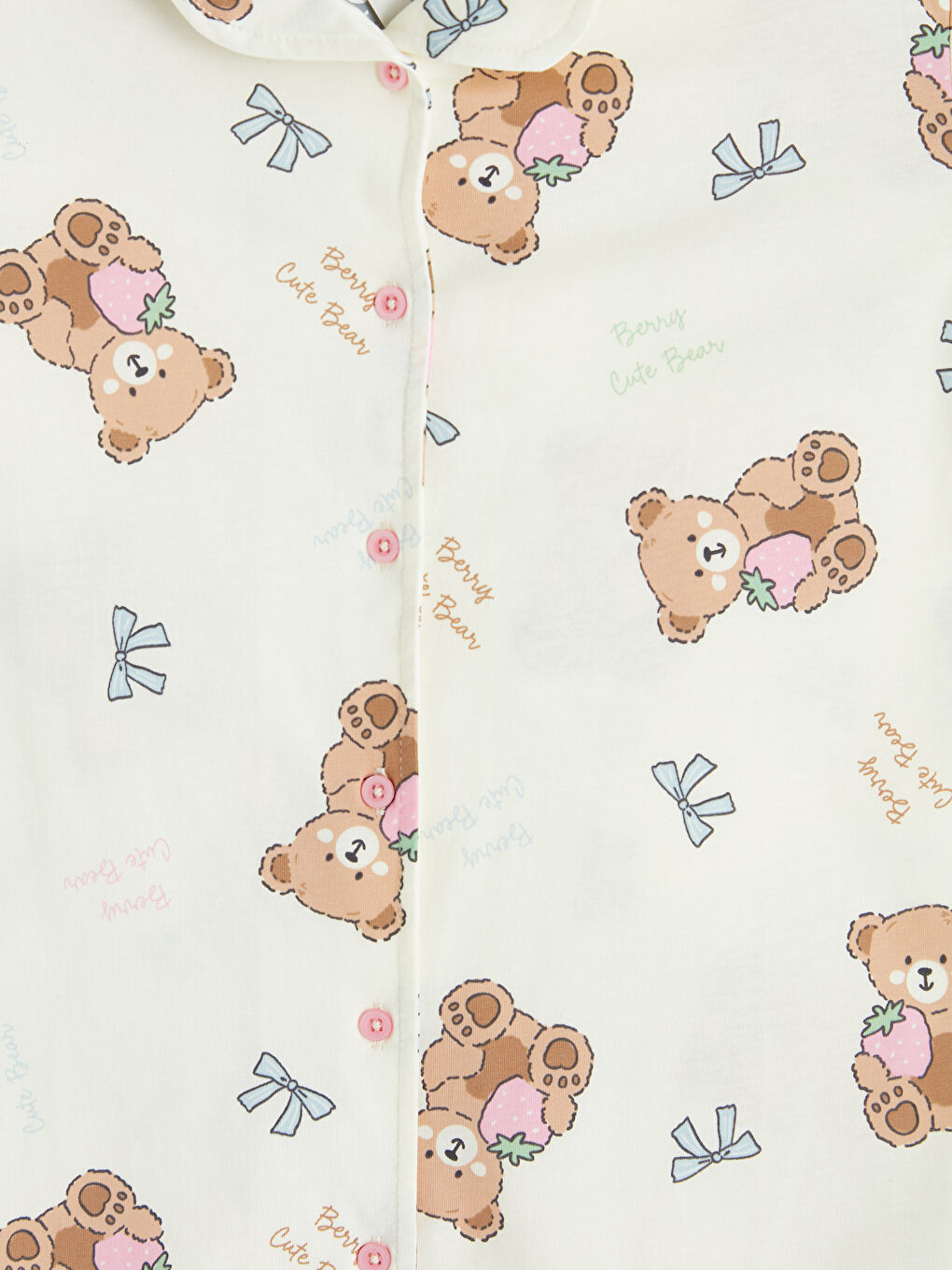 Komplet kratke pidžame sa kragnom košulje i štampom za devojčice-5