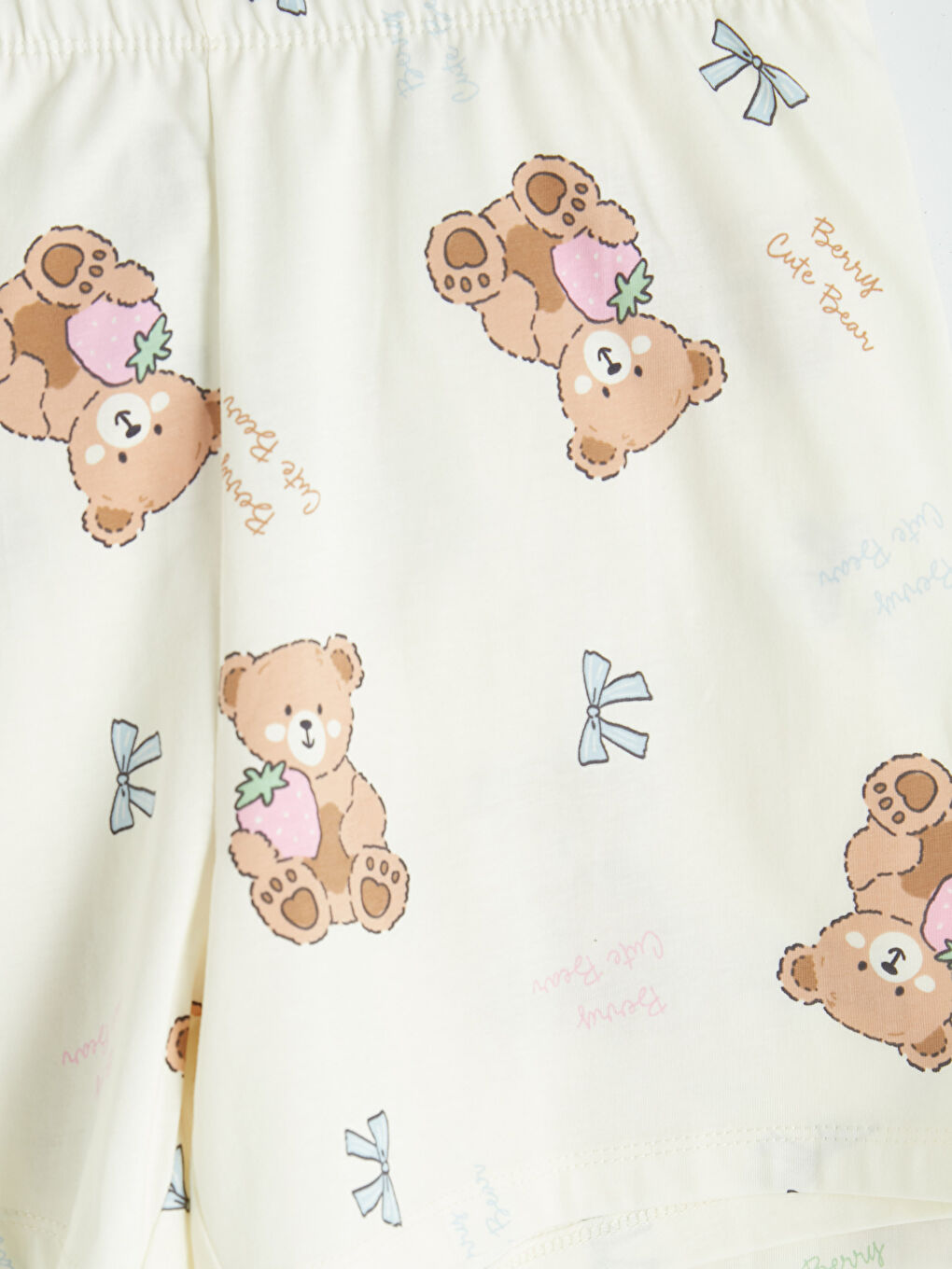 Komplet kratke pidžame sa kragnom košulje i štampom za devojčice-6