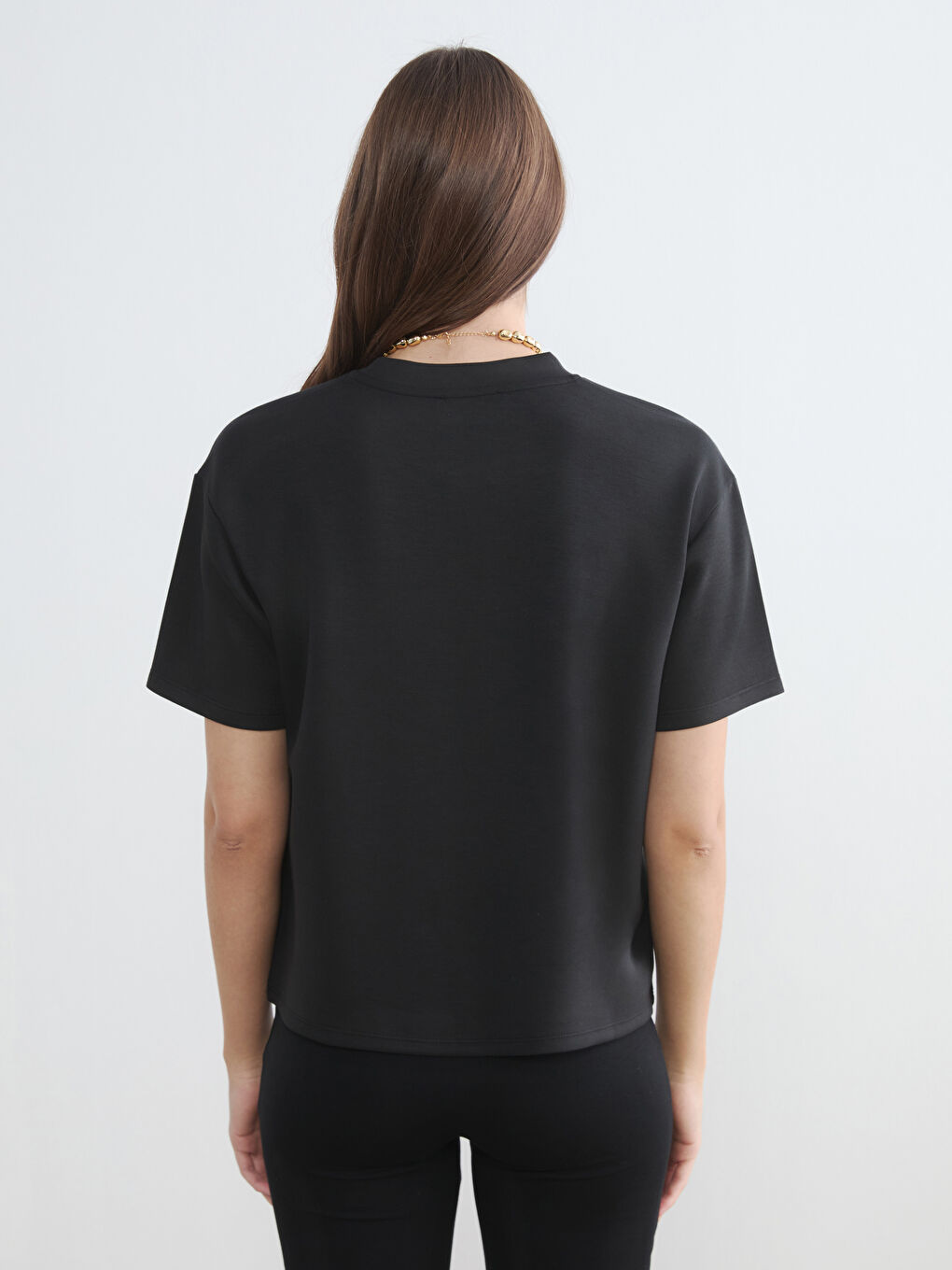 Женщины Черный Футболка-3