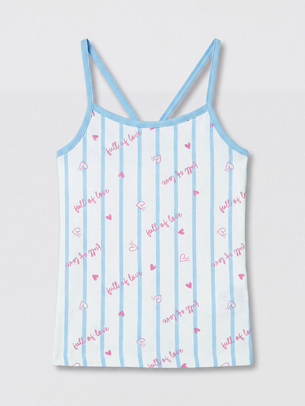 Ekru İp Askılı Kız Çocuk Şortlu Pijama Takımı-1