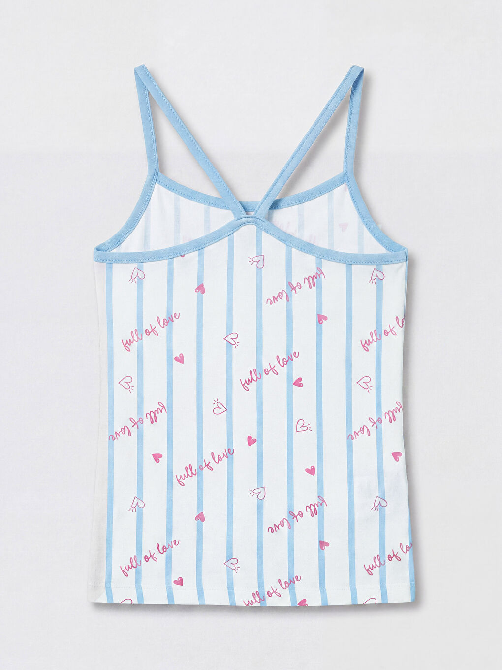 Ekru İp Askılı Kız Çocuk Şortlu Pijama Takımı-2