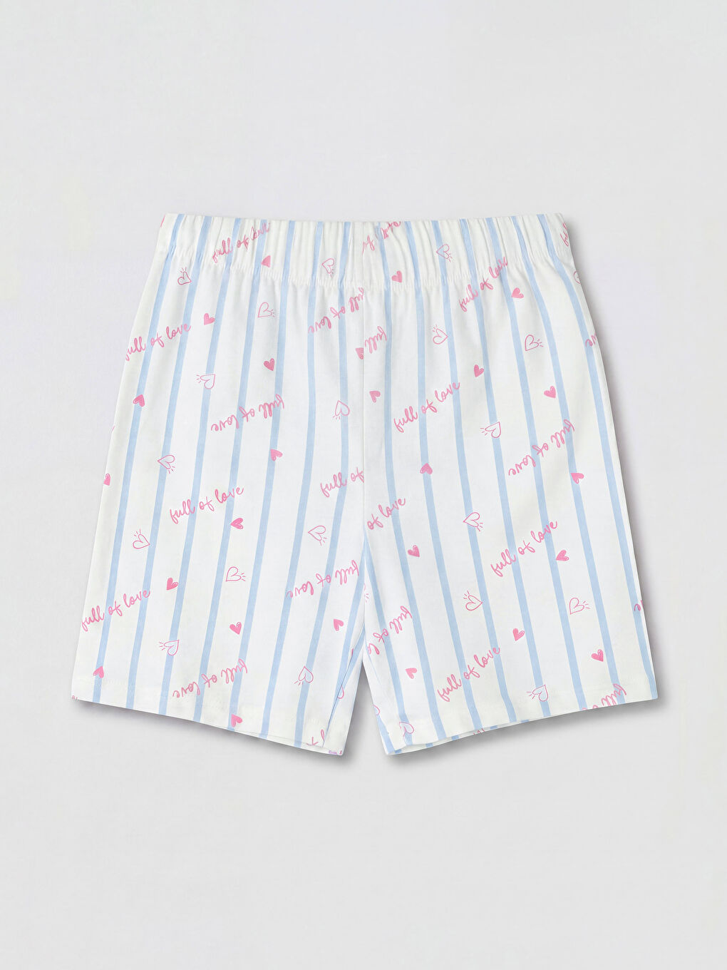 Ekru İp Askılı Kız Çocuk Şortlu Pijama Takımı-4