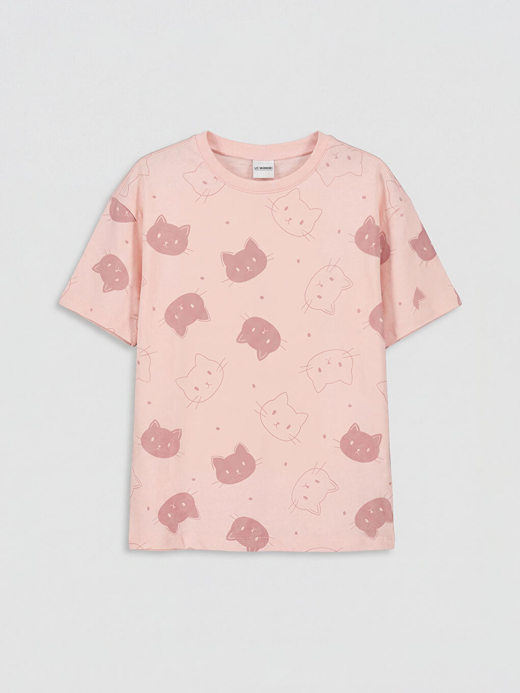 Pembe Baskılı Kız Çocuk Şortlu Pijama Takımı-1