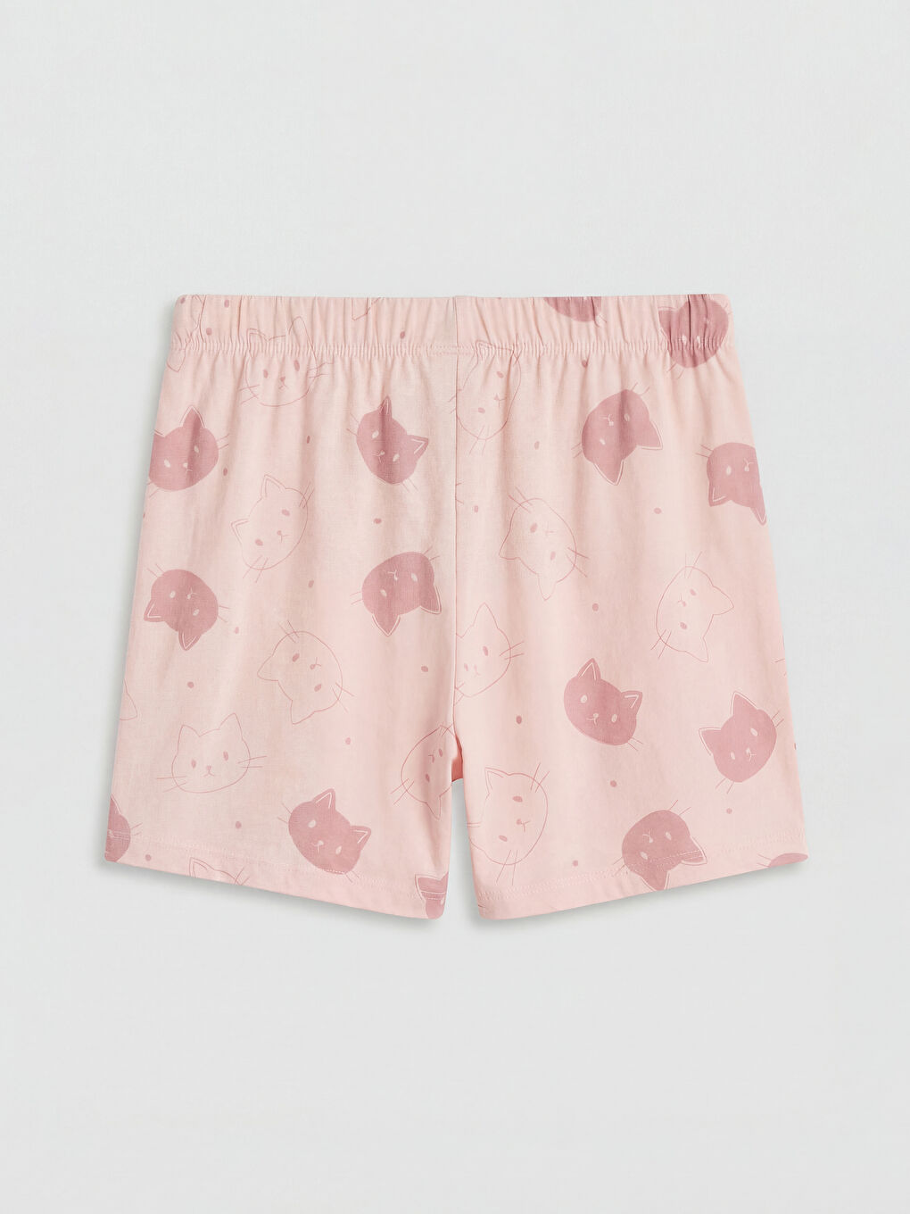 Pembe Baskılı Kız Çocuk Şortlu Pijama Takımı-4