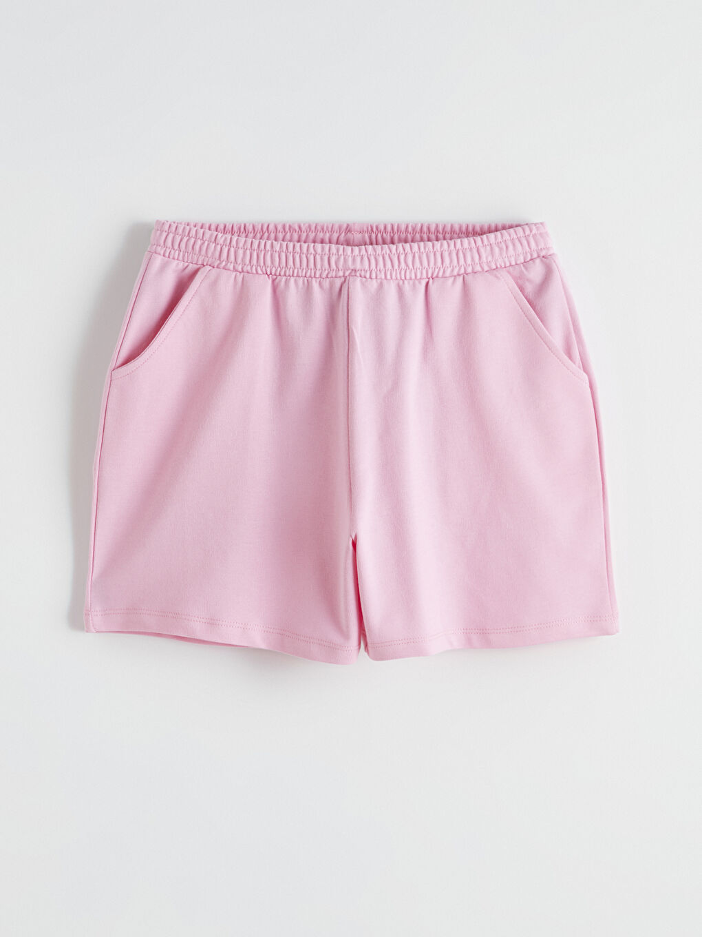 Pembe Beli Lastikli Kız Çocuk Şort