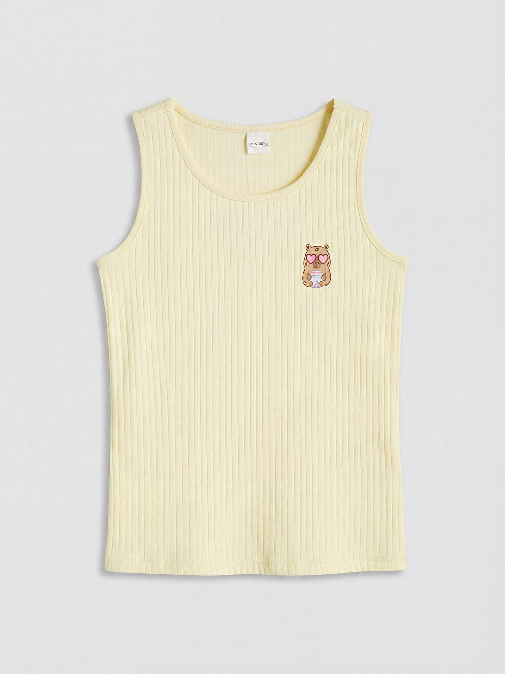 Bej Baskılı Kız Çocuk Şortlu Pijama Takımı-1