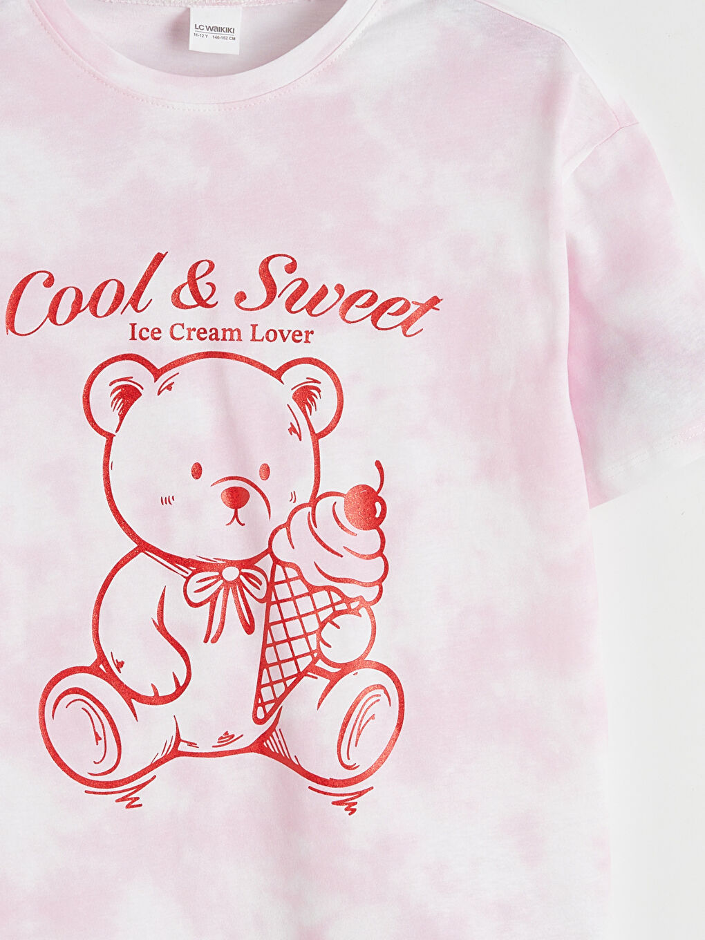 Pembe Bisiklet Yaka Baskılı Kız Çocuk Şortlu Pijama Takımı-5