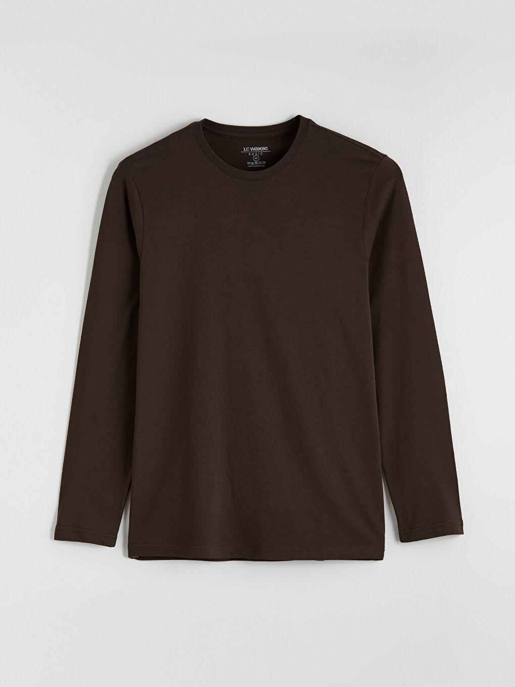 Kahverengi Bisiklet Yaka Uzun Kollu Erkek Tişört