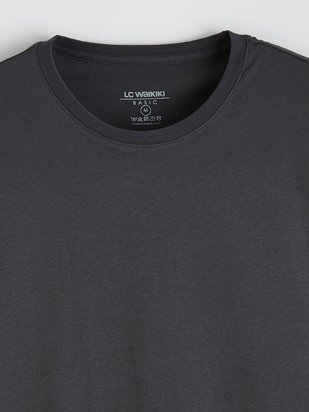 Antrasit Bisiklet Yaka Uzun Kollu Erkek Tişört-1