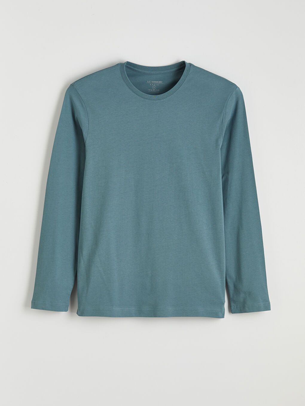 Mavi Bisiklet Yaka Uzun Kollu Erkek Tişört